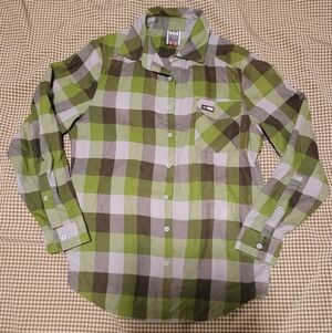 Helly Hansen Cotton Green Plaid Button-Up Shirt